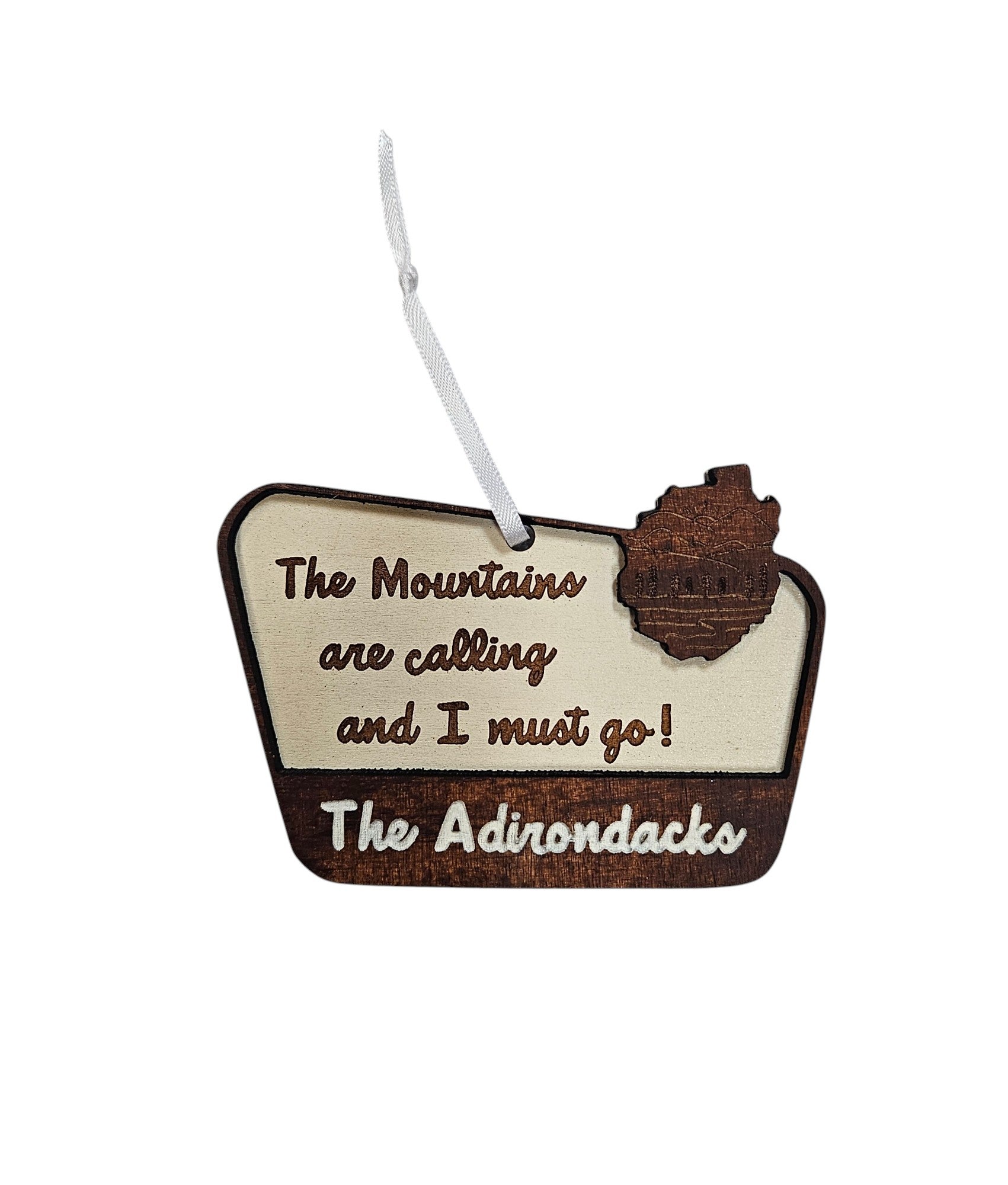 "The Mountains Are Calling" Engraved Stainless Steel Keychain | Hiking & Outdoor Adventure Travel Gift